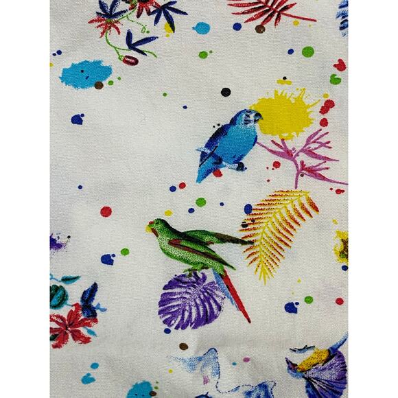 Alan Flusser Button-Up Shirt Men’s Size Large Short Sleeve Bird Print Cotton - Picture 7 of 8